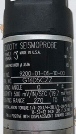 Bently Nevada 9200-01-05-10-00 Two-Wire Velocity